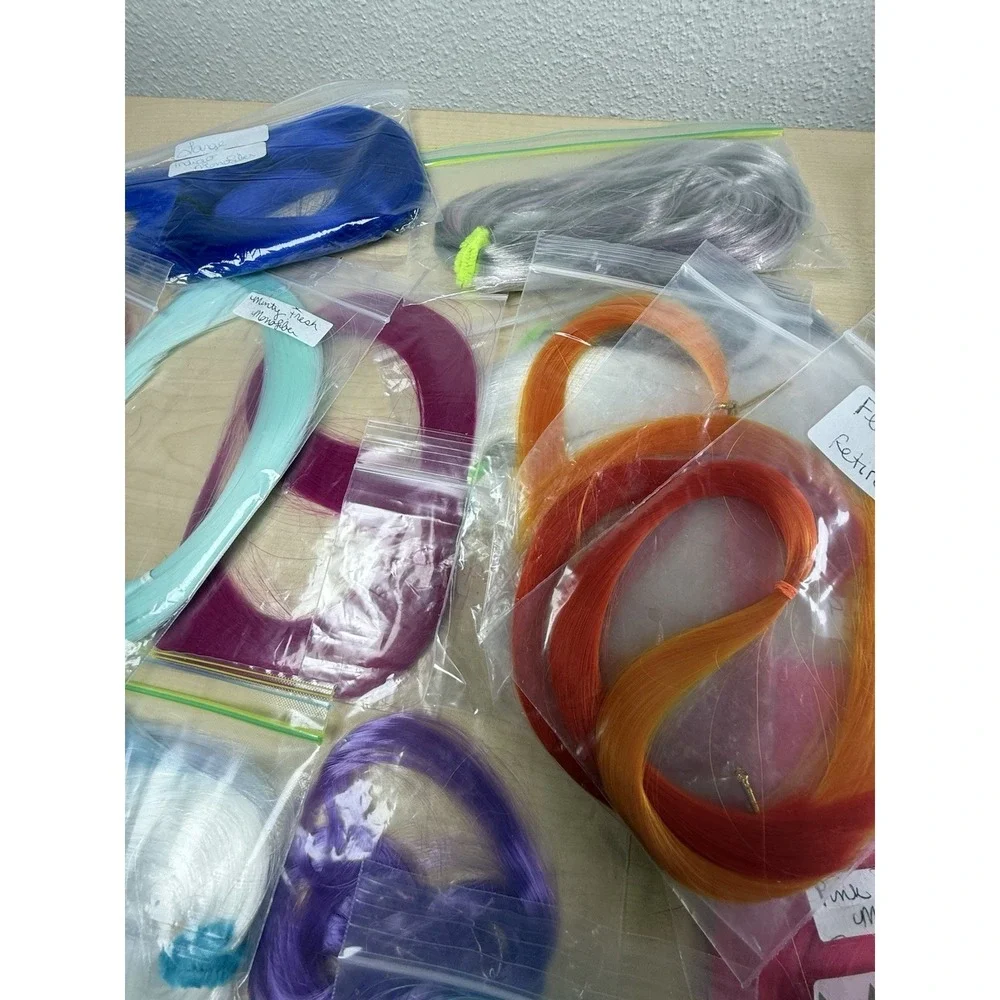 Retro Doll Hair Rerooting Monofiber Nylon Custom OOAK Huge Lot Bright Retired
